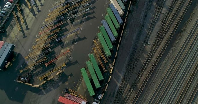 Shipping Yard, Train Yard, Port in South East Portland Oregon by Drone