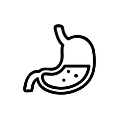 stomach icon vector. Thin line sign. Isolated contour symbol illustration