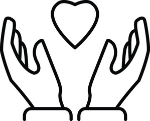 compassionate icon, vector line illustration