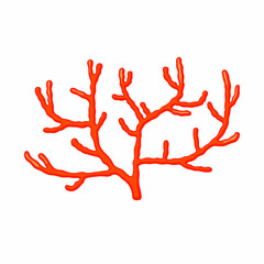 Sea bright corals in flat style on white background.