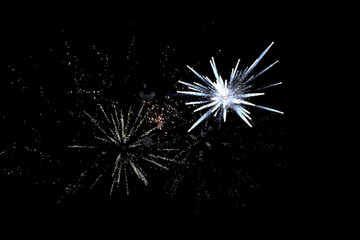 Fireworks on black background