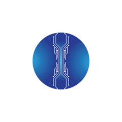 Fototapeta na wymiar circuit in the circle icon.technology logo design template symbol icon vector-vector