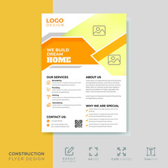 Construction company flyer design template