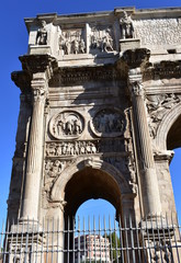 Arch of Constantine or Arco di Constantino, the largest Roman triumphal arch. Rome, Italy.