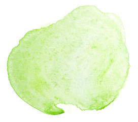 Watercolor spot green light. Isolated on a white background. Watercolor texture