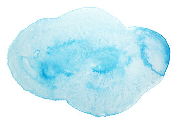 blue watercolor spot Isolated on a white background.