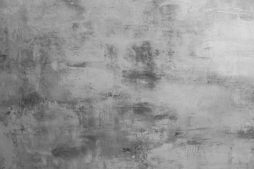 Textured Grey Wall Pattern With Plaster For Design. Gray Background With Copyspace.