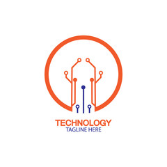 circuit technology logo vector template-vector