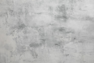 Textured Light Grey Wall Pattern With Plaster For Design. Gray Background With Copyspace.