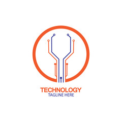 circuit technology logo vector template-vector