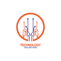 circuit technology logo vector template-vector