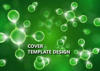 Abstract background with molecules and atoms. Medical, scientific and technological concepts. Bright modern design.