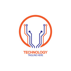 Fototapeta premium circuit technology logo vector template-vector