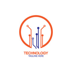 circuit technology logo vector template-vector