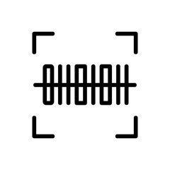 Scanner barcode icon vector. Thin line sign. Isolated contour symbol illustration