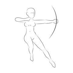 Female Archer's Body Pose