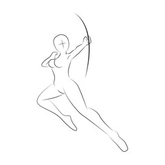 Female Archer's Body Pose