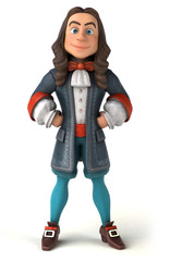 Cartoon man in historical baroque costume