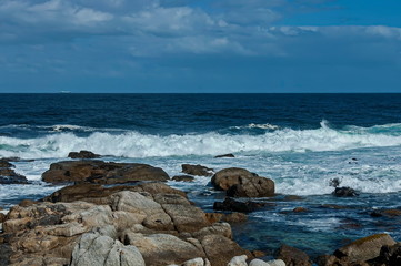 Sea shore on Atlantic ocean by Cape Town, South Africa