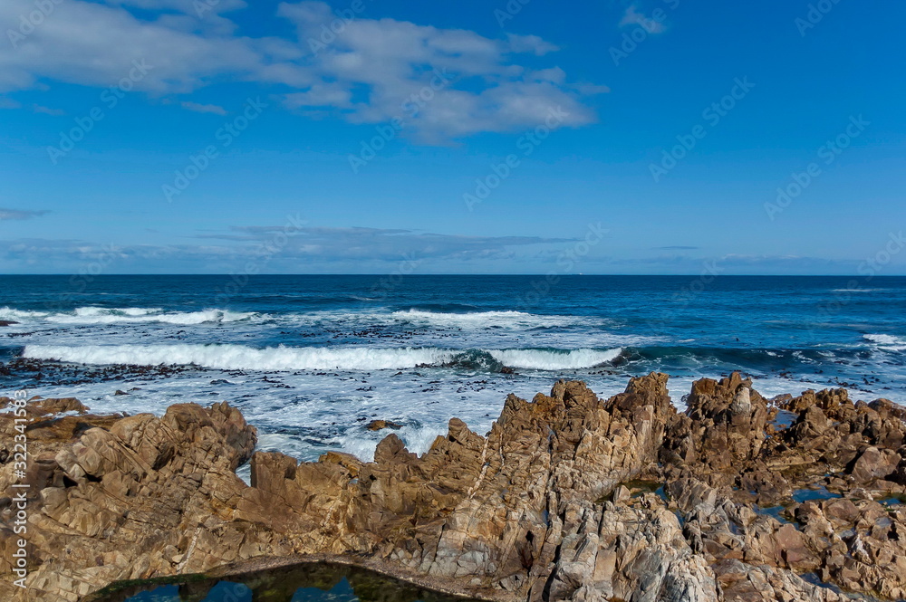 Wall mural sea shore on atlantic ocean by cape town, south africa