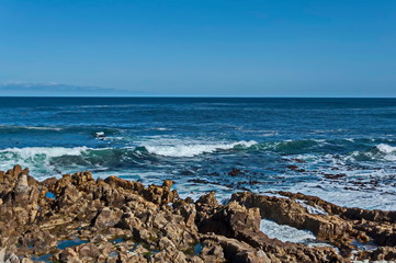 Sea shore on Atlantic ocean by Cape Town, South Africa