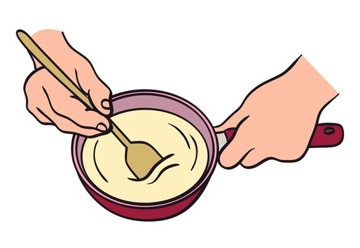 amlet cooking process. natural products. color illustration