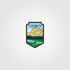 yosemite national park logo outdoor vector illustration design