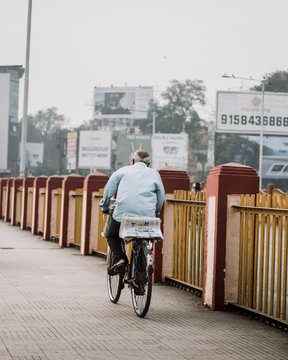 man riding a bike
