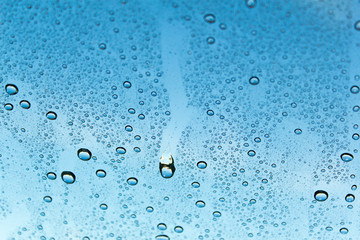 water drops on glass as background