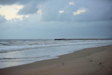 View of the beach and sea in the early morning hours