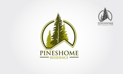 Fototapeta Pines Home  Logo sample, vector template obraz
