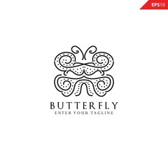 Butterfly logo design inspiration, Luxury elegant with simple line art, monoline, outline style.