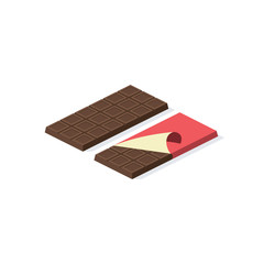 Chocolate bar. Vector 3d isometric, color web icon, new flat style. Creative illustration design, idea for infographics.