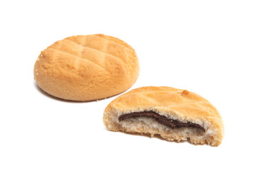 cookies with chocolate filling isolated