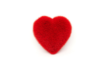 Red heart isolated on White background.