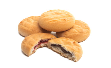 cookies with chocolate filling isolated