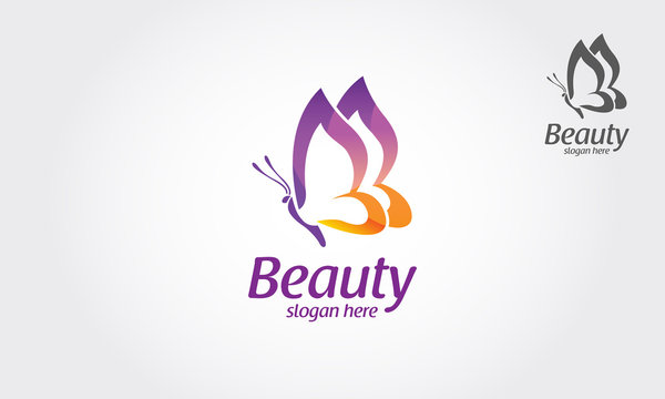 Beauty Vector Logo Illustration. Beautiful Butterfly logo, this logo symbolize, some thing beautiful, soft, calm, nature, metamorphosis, graceful, and elegant. 
