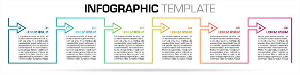 Modern colorful infographics options template vector with gradient rectangle line
