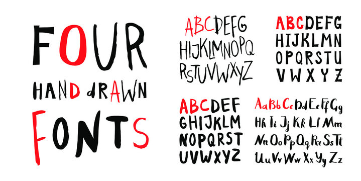 Premium Vector  Hand made font alphabet