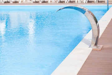 Obraz na płótnie Canvas Water massage at the summer pool close-up.