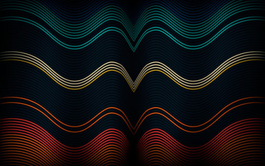 Elegant multicolor wavy lines abstract background