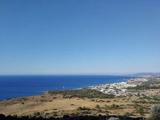 Poranek na pagórkach wyspy Rodos Grecja