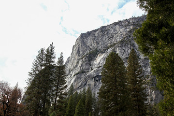 View of landscape mountain at Yosemite National Park in the winter