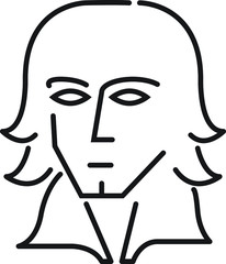 composer icon, vector line illustration