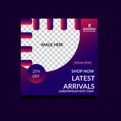 Web banner Square size or social media post for marketing