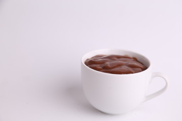 white cup of delicious chocolate