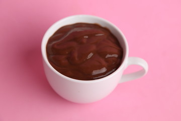 white cup of delicious chocolate