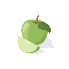 Green apple vector 3d isometric, color web icon, new flat style. Creative illustration design, idea for infographics.