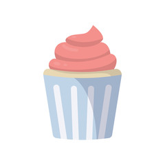 Cupcake vector set illustration isolated on white background.