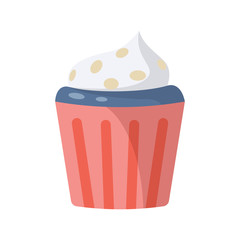 Cupcake vector set illustration isolated on white background.